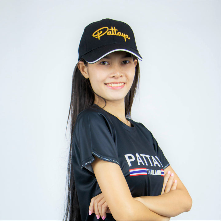 หมวกลาย Pattaya cap สีดำ