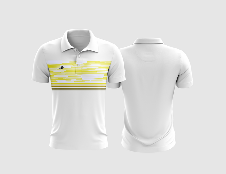 เสื้อเทนนิสคอปก - เหลืองขาว