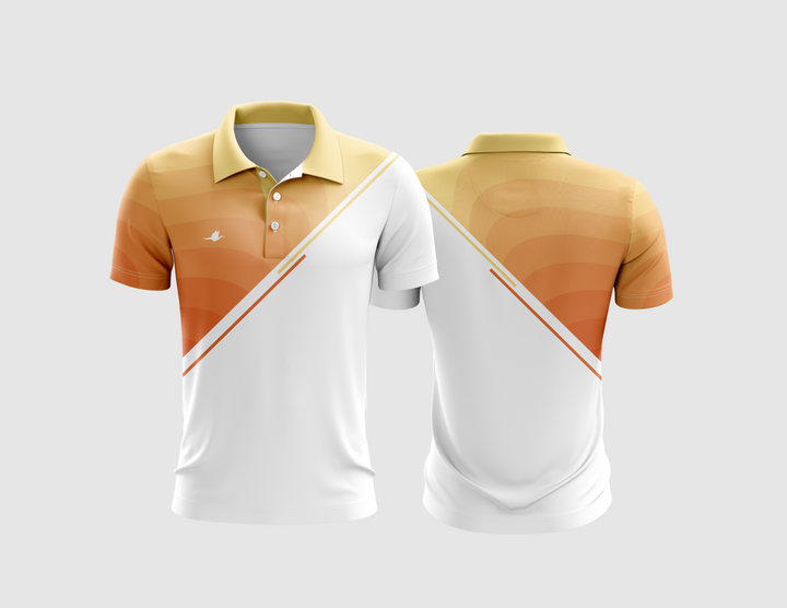 เสื้อเทนนิสคอปก - ส้มขาว